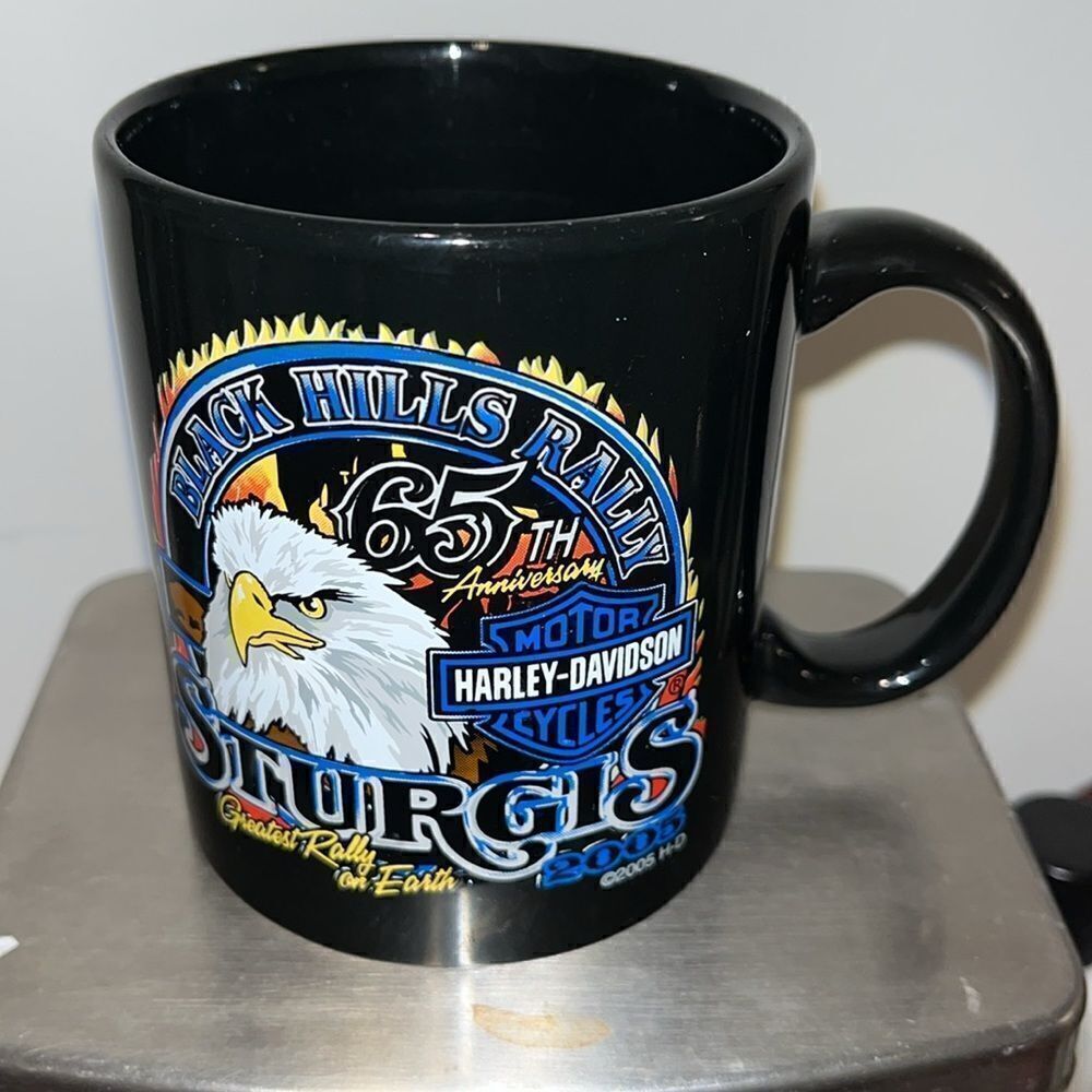 Black Harley-Davidson Motorcycle 2005 - 65th Sturgis Rally store coffee cup mug